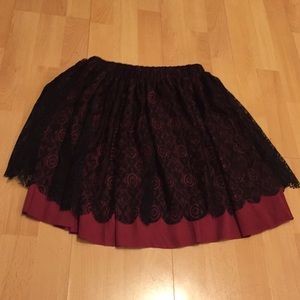 Francesca’s black and red skirt
